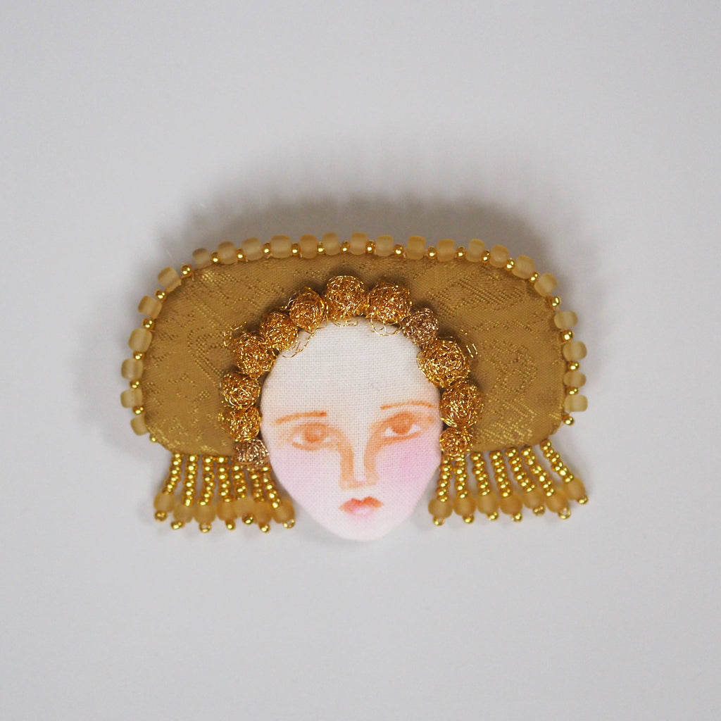 GLORIA (yellow brooch) by artist Charlotte Sigurdson