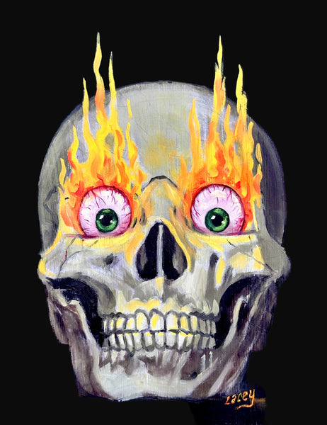 Eeeee! is for Eyeballs Ablaze by artist Lacey Bryant