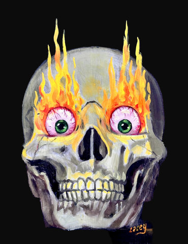Eeeee! is for Eyeballs Ablaze by artist Lacey Bryant