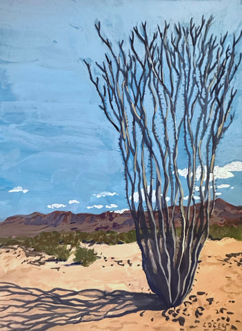 OCOTILLO by artists Lacey Bryant (painting) and Mayra Flores (poem)