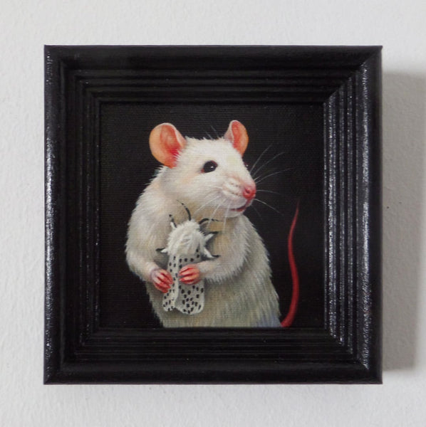 Lady Mouse with Ermine Moth Giclee Print by artist Olga Ponomarenko
