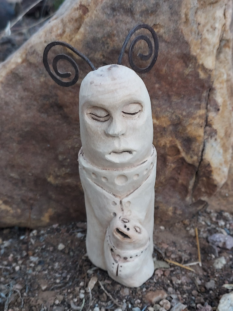 MOTHER AND CHILD by artist Mark Cantrell of Wood Creatures NM