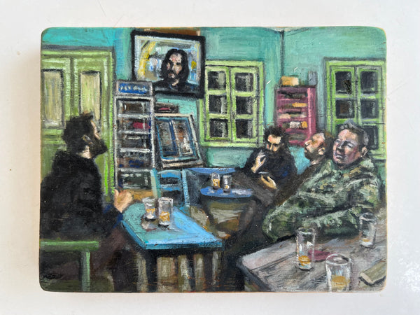 MOVIE NIGHT AT CAFEINO by artist Athanasia Nancy Koutsouflakis