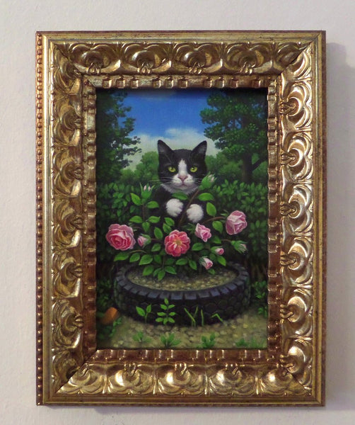 106 LA LLANTA (The Tire) / Kitty Rose Planter by artist Olga Ponomarenko