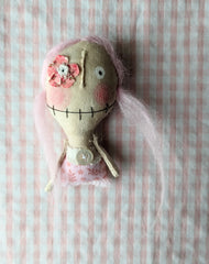 PINK HAIR BROOCH by artist Marie Charrois of Little Bird of Paradise