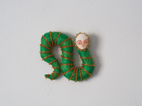 GOLDWORK SNAKE 1 by artist Charlotte Sigurdson