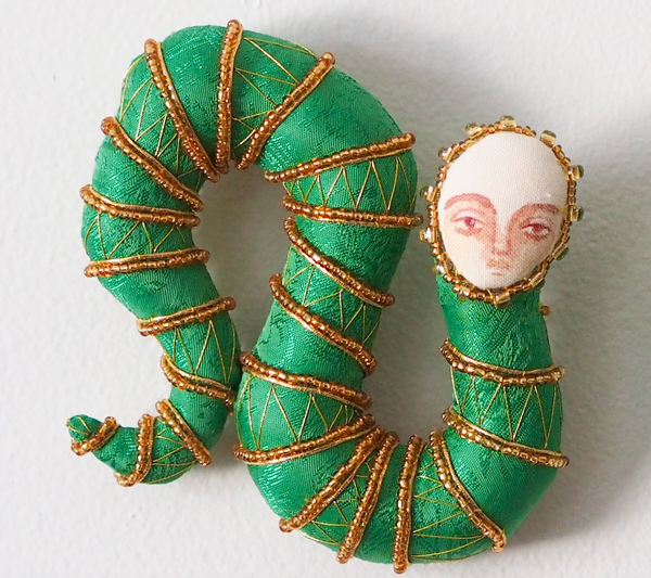 GOLDWORK SNAKE 1 by artist Charlotte Sigurdson