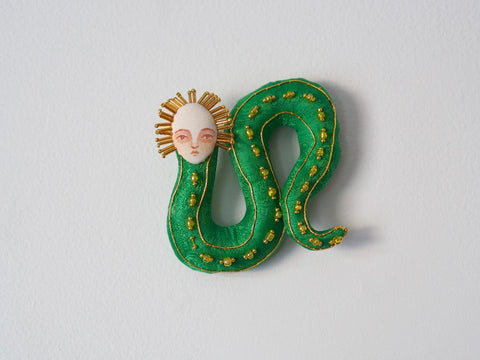 GOLDWORK SNAKE 2 by artist Charlotte Sigurdson