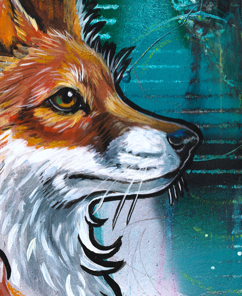 STARDUST VULPINE by artists Chrystal Dawn & C. Dudley (painting)