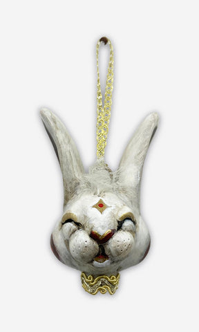 WHITE RABBIT ornament by artist Carisa Swenson