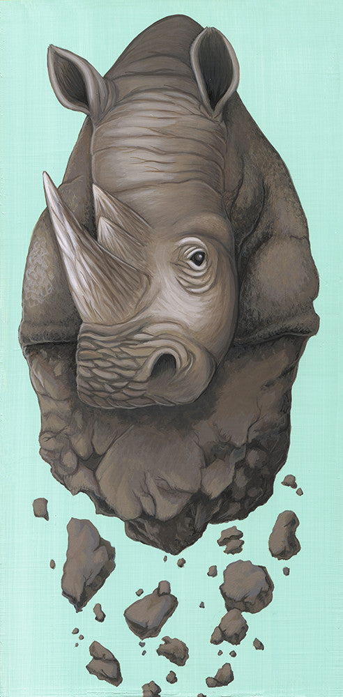 Crumbling Rhino by artist Lena Sayadian