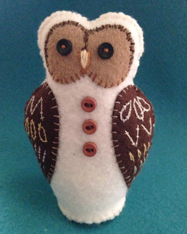 WINTER OWL (white with brown wings) by artist Ulla Anobile