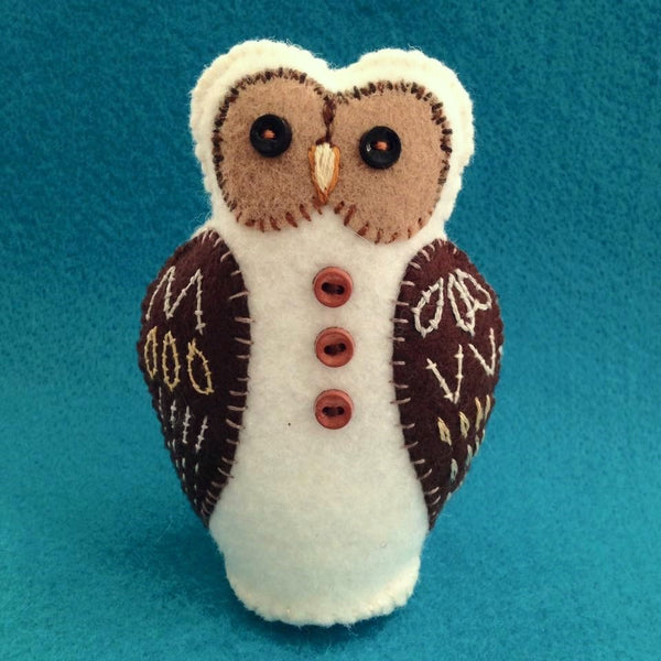 WINTER OWL (white with brown wings) by artist Ulla Anobile