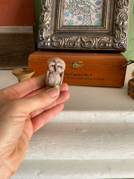 OWL THIMBLE BROOCH 2 by artist Disfairy