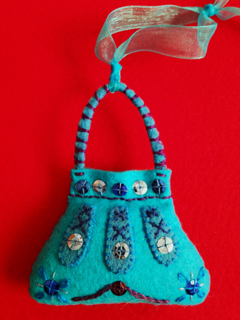 PURSE ORNAMENT, PERSIAN BLUE #2 by artist Ulla Anobile