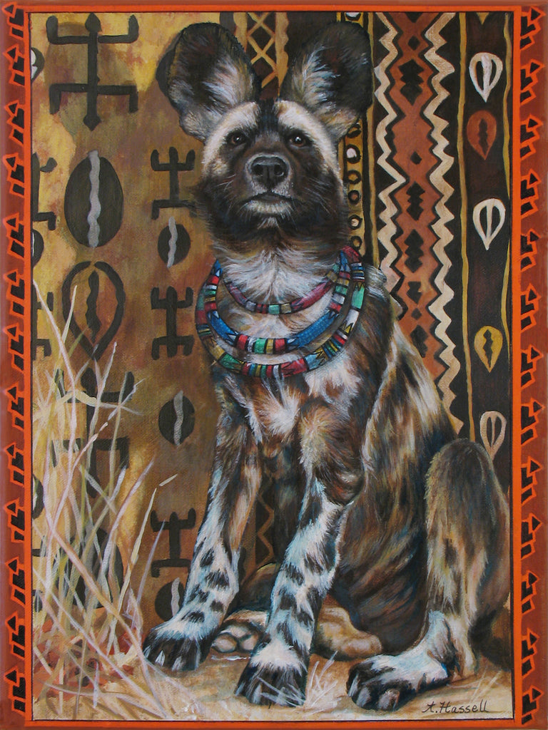 African Wild Dog by artist Annette Hassell