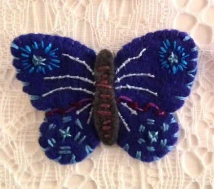 "Royal Blue Butterfly Pin #1" by artist Ulla Anobile