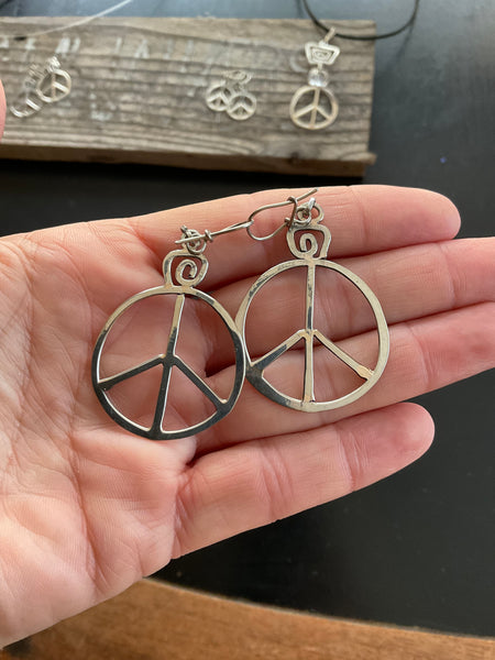 Large Peace Earrings