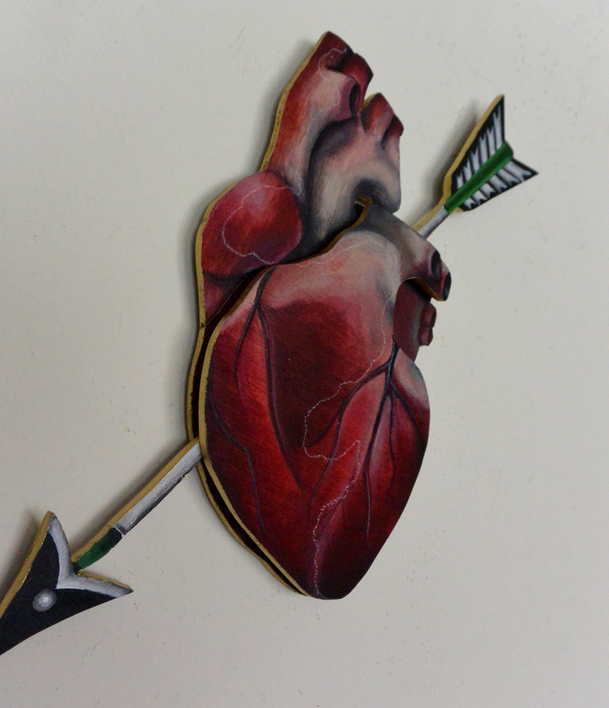 EL CORAZON (The Heart) Wood Cut by artist Sarah Polzin