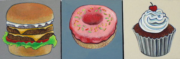 FOODS FOR PHINEUS, CHEESEBURGER by artist Janet Olenik