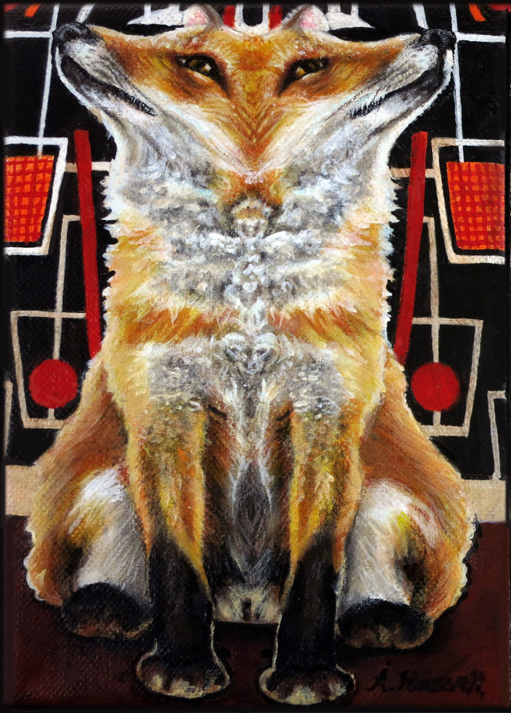 FUNHOUSE MIRROR FOX by artist Annette Hassell