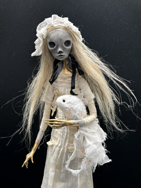 GIRL WITH A FISH, SKELETON by artist Francesca Loi