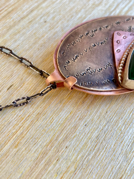 28 LA SANDIA (The Watermelon) pendant & necklace by artist Chloe Kono