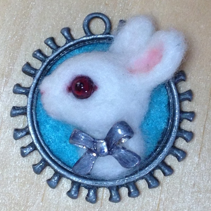 White Rabbit Necklace by artist Julie B