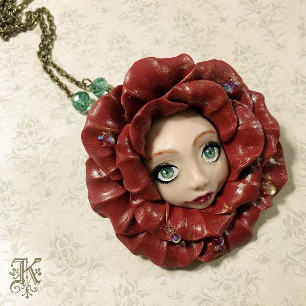 Rose Red Necklace Necklace by artist Kamenthya