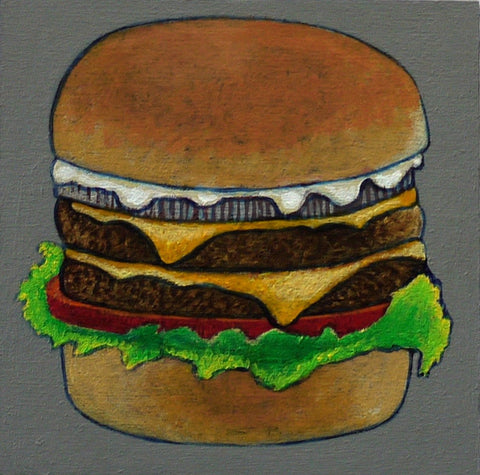 FOODS FOR PHINEUS, CHEESEBURGER by artist Janet Olenik