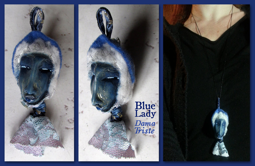 Blue Lady Pendant by artist Patricia Krebs