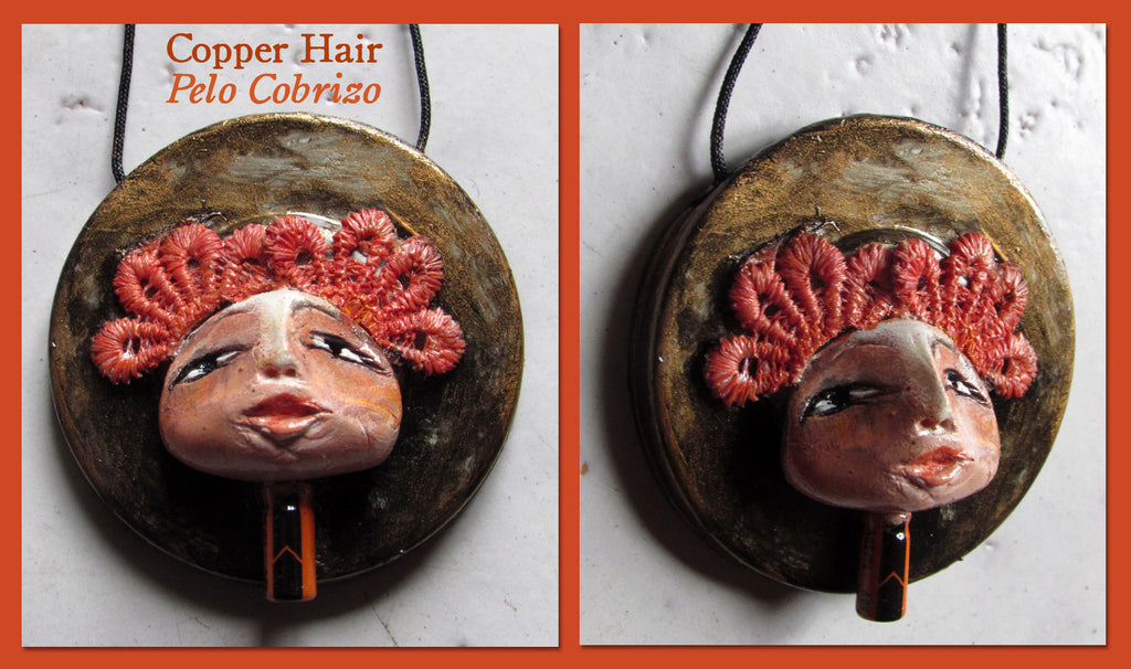 Copper Hair Pendant by artist Patricia Krebs