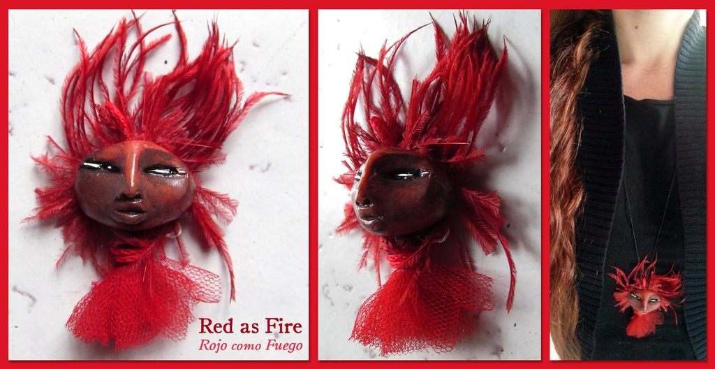 Red as Fire Pendant by artist Patricia Krebs