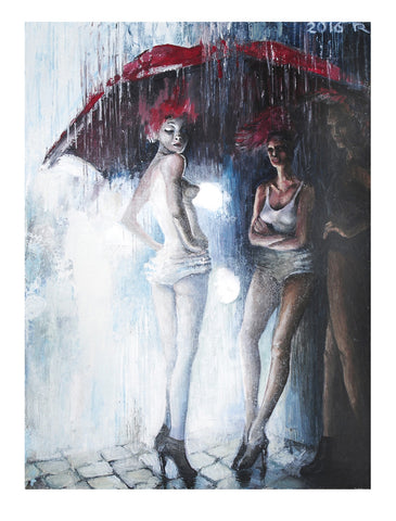 Red Umbrella (El paraguas #5/The Umbrella) by artist Rasa Jadzeviciene