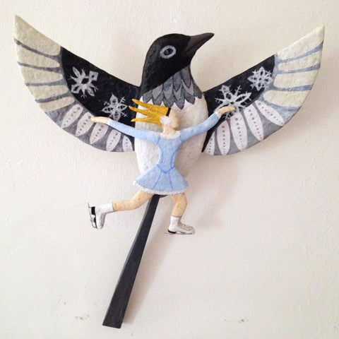 PYRYHARAKKA (Brisk Snowfall Magpie) by artist Ulla Anobile
