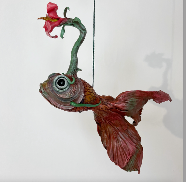 FISH FLOWER ORANGE by artist Samantha Jane Mullen
