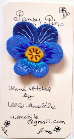 Pansy Pin #1 by artist Ulla Anobile