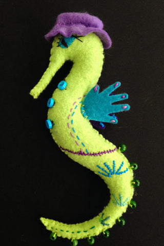 Seahorse Doll, Lime by artist Ulla Anobile