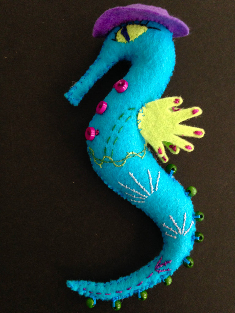 Seahorse Doll, Turquoise by artist Ulla Anobile