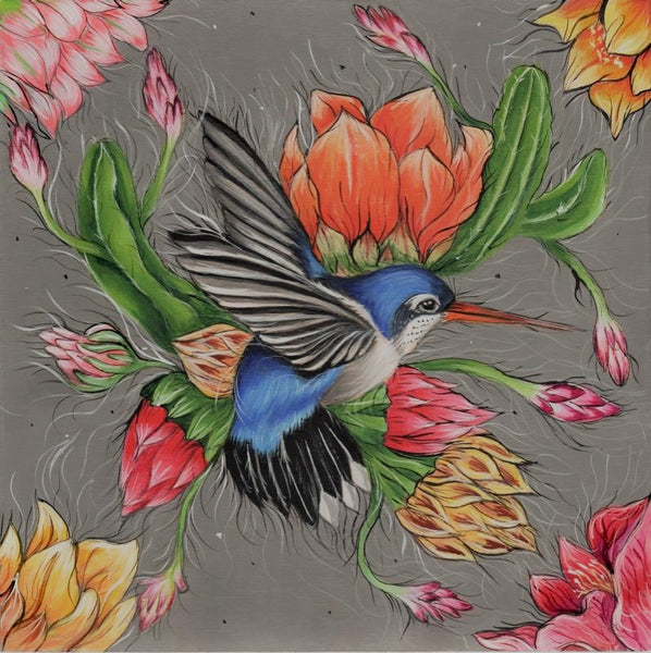 SUCCULENT HUMMINGBIRD by artist Skye Becker-Yamakawa