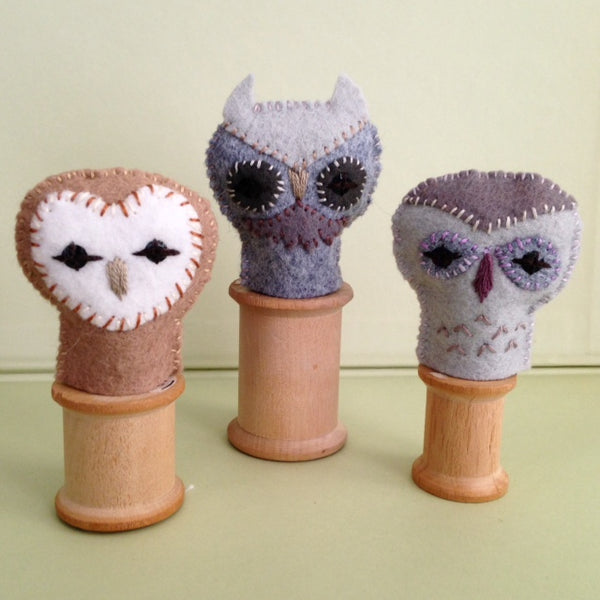 OWL FINGER PUPPETS by artist Ulla Anobile