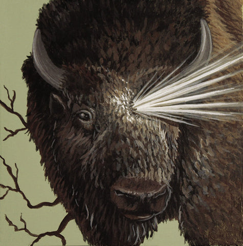 Beaming Bison by artist Lena Sayadian