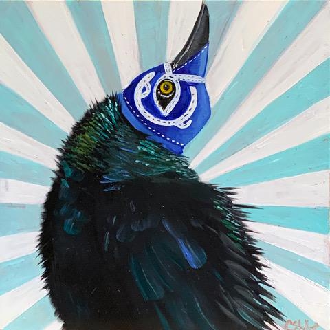 RUFFLED BLUE LUCHADOR by Christy Stallop