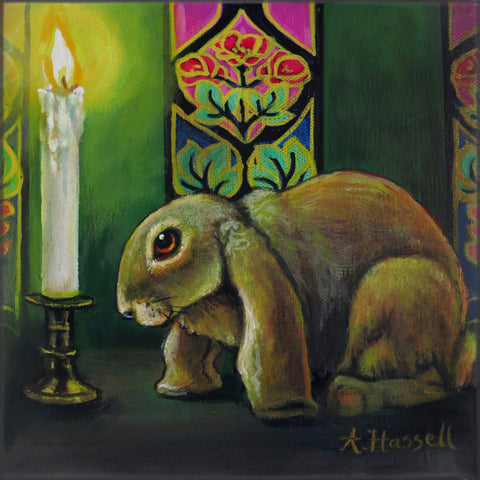 CANDLELIGHT RABBIT by artist Annette Hassell