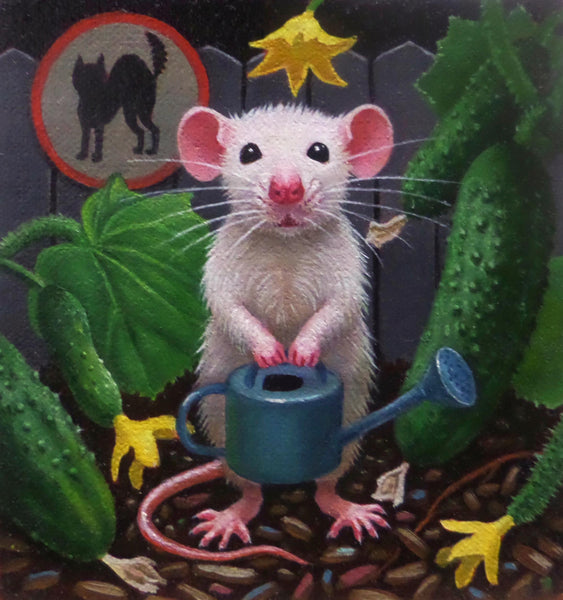 EVERY MOUSE NEEDS A CUCUMBER by artist Olga Ponomarenko