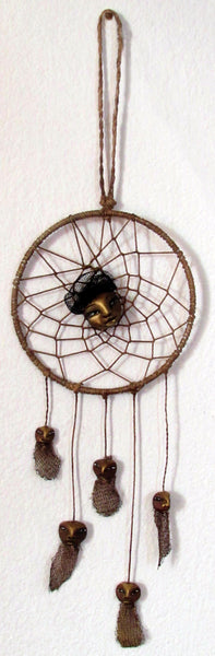 HANGING DREAM CATCHER with 5 SMALL FACES by artist Patricia Krebs