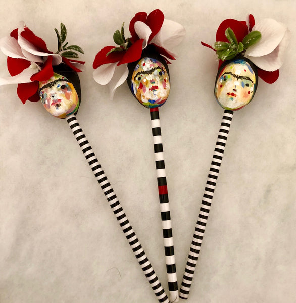 FRIDA ORNAMENTS/PENCIL TOPPER 1 by artist Patricia Anders