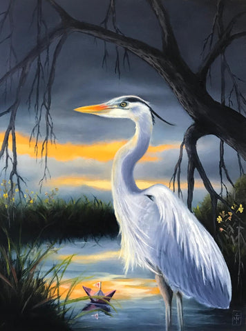 19 LA GARZA (The Heron)/ The Other Side by artist Terri Woodward
