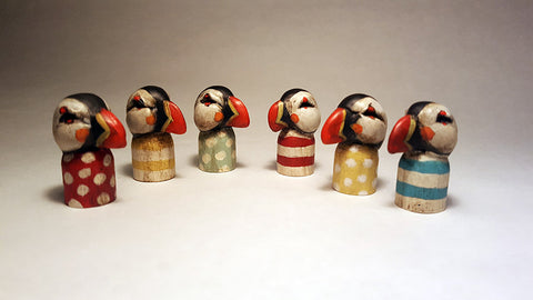 POCKET PUFFINS (COLORS) by artist Carisa Swenson