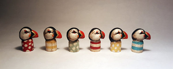 POCKET PUFFINS (COLORS) by artist Carisa Swenson